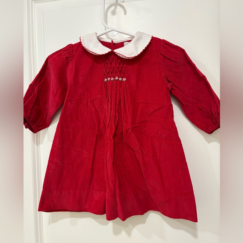 Petit Ami red smocked red dress size 3 months
